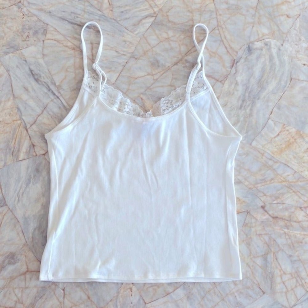 NEW Victoria Secret Very Sexy Lace Cotton Cami White medium - Picture 3 of 6